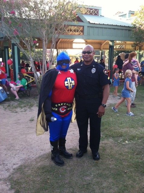 Cpl Sices with Captain Crime Stopper